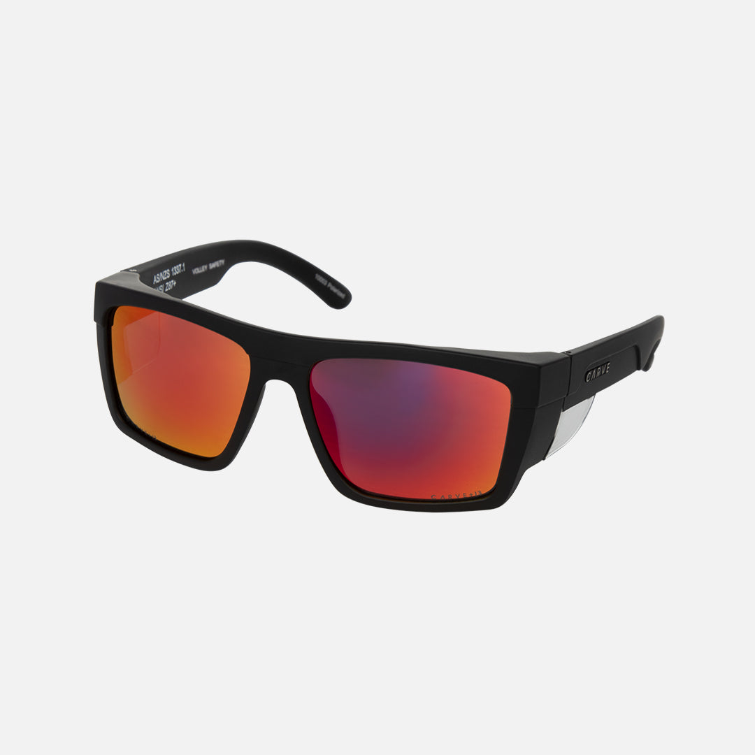 Volley Z87 - Safety Matte Black Frame - Gray Red Iridium Polarized Lens