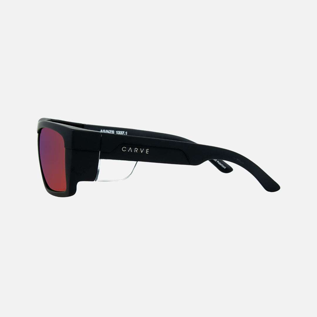 Volley - Safety Matte Black Frame - Gray Red Iridium Polarized Lens