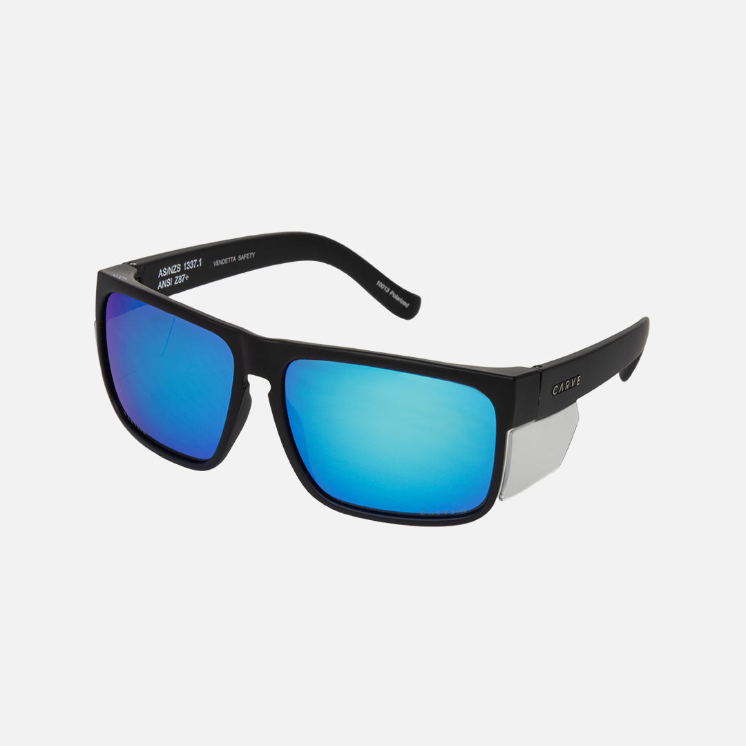 Vendetta - Safety Matte Black Frame - Gray Polarized Blue Iridium Lens