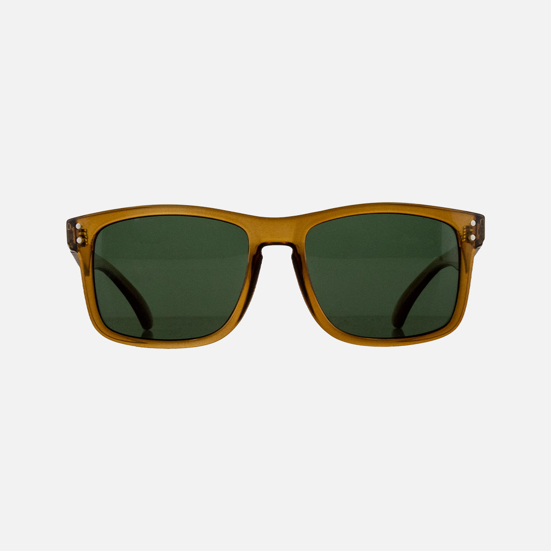 Goblin - Gloss Crystal Dark Sand Recycled Frame Green Injected Polarized Lens