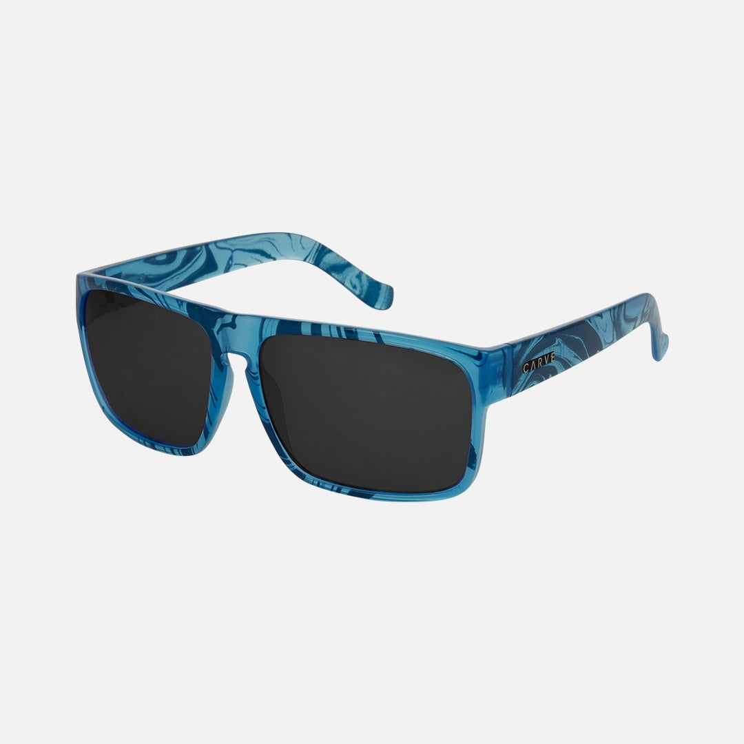 Vendetta - Gloss Translucent Blue Swirl with Gray Injected Polarized Lens