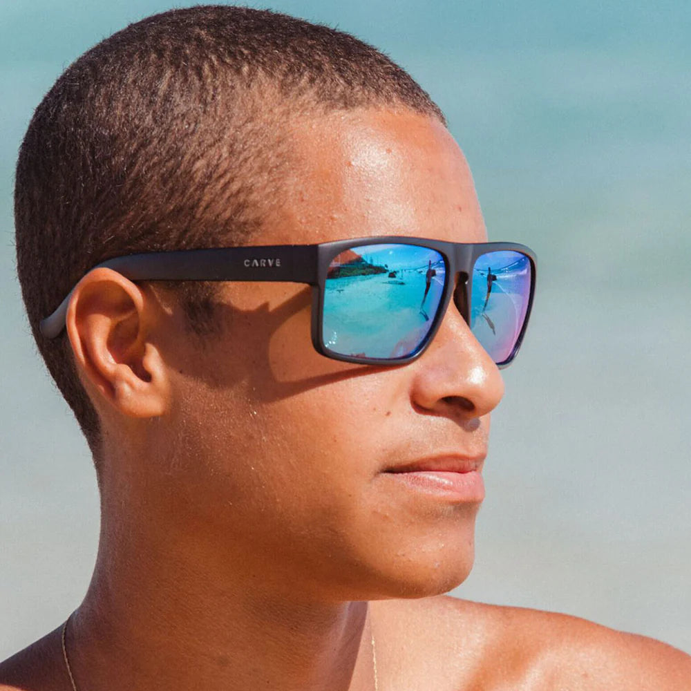 Vendetta - Matte Black with Blue Iridium Injected Polarized Lens