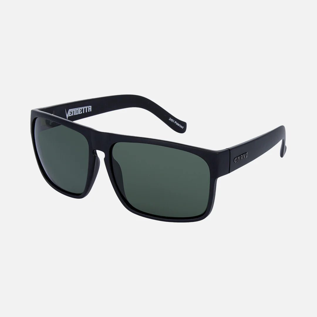 Vendetta - Matte Black with Green Injected Polarized Lens