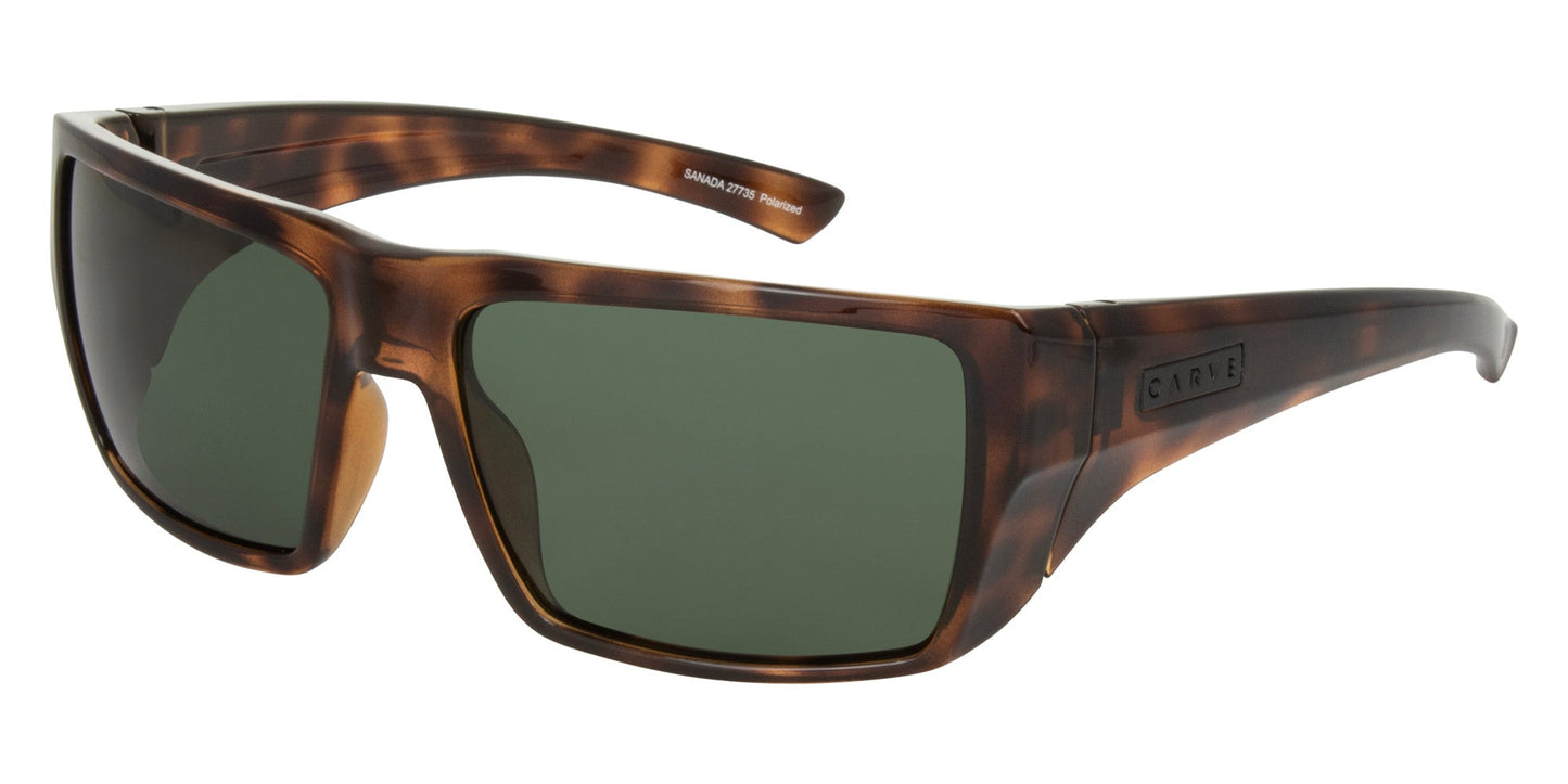 Sanada - Gloss Muted Tort Green Injected Polarized Lens