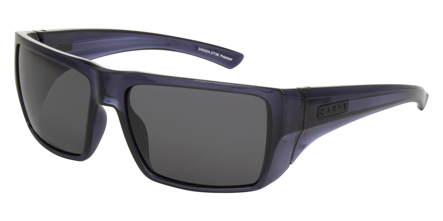 Sanada - Gloss Crystal Denim Blue Grey Injected Polarized Lens