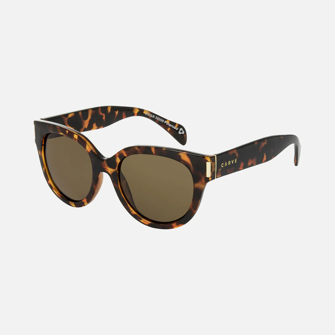 Vivian - Recycled Gloss Tort Frame Brown Polarized Lens