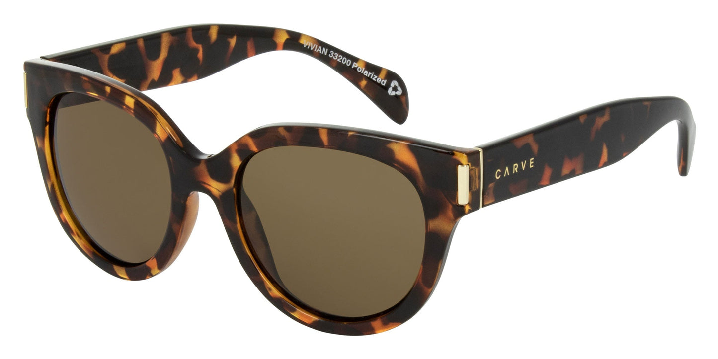 Vivian ♻️ - Recycled Gloss Tort Frame Brown Polarized Lens