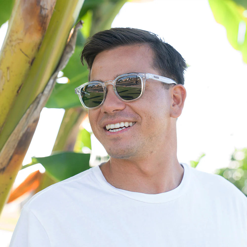 Havana - Recycled Crystal Clear Frame with Gray Injected Polarized Lens