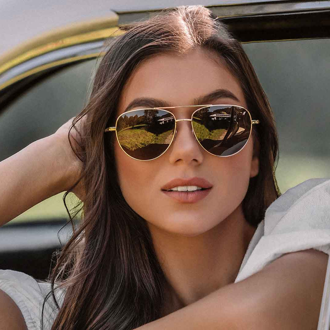 Solana - Gold Metal Frame with Brown Injected Polarized Lens