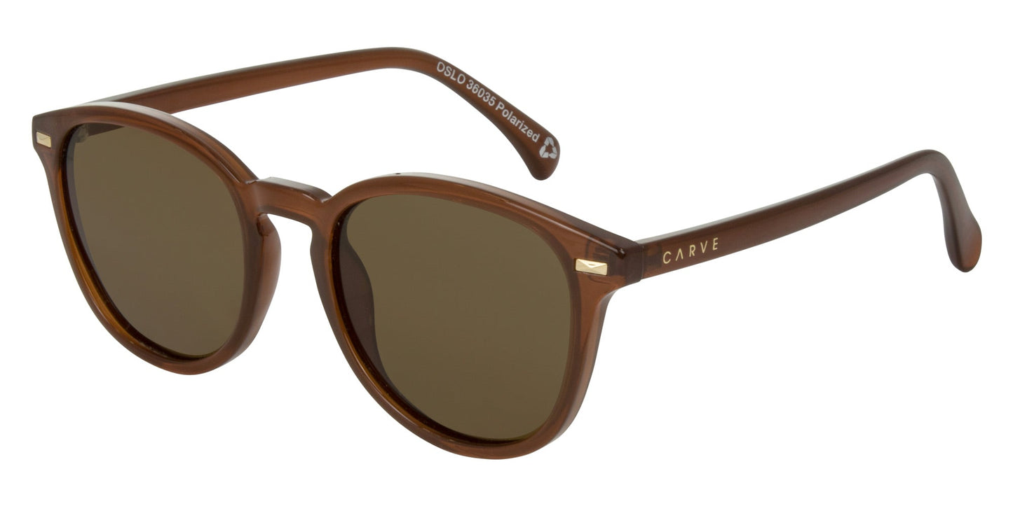 Oslo ♻️ - Gloss Crystal Tobacco Recycled Frame Brown Polarized Lens