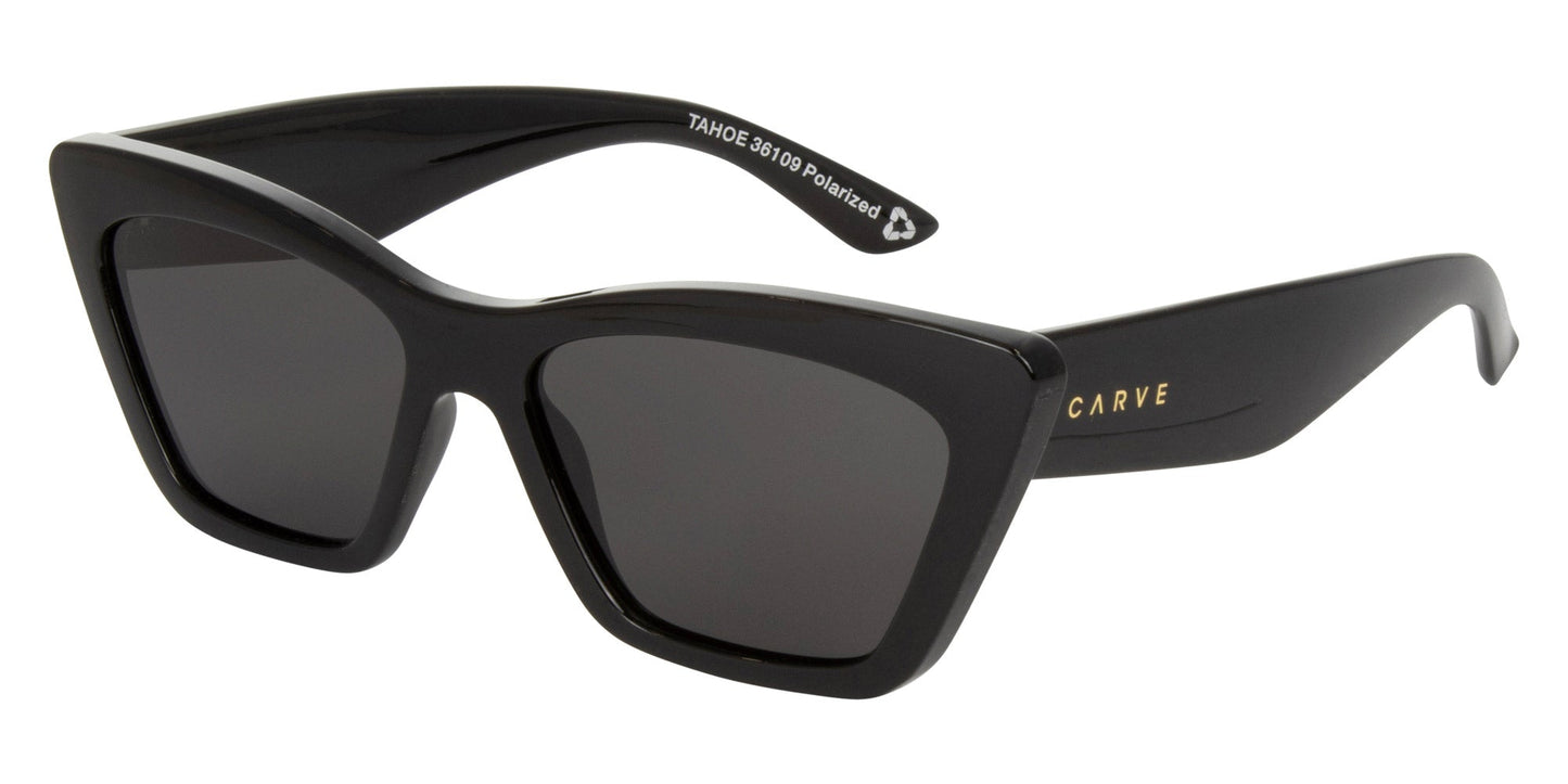 Tahoe ♻️ - Recycled Gloss Black Frame Grey Polarized Lens