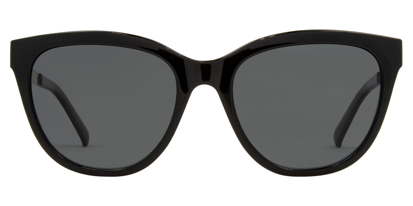 Allure - Gloss Back Front with Gold Temple & Grey Polarized Lens