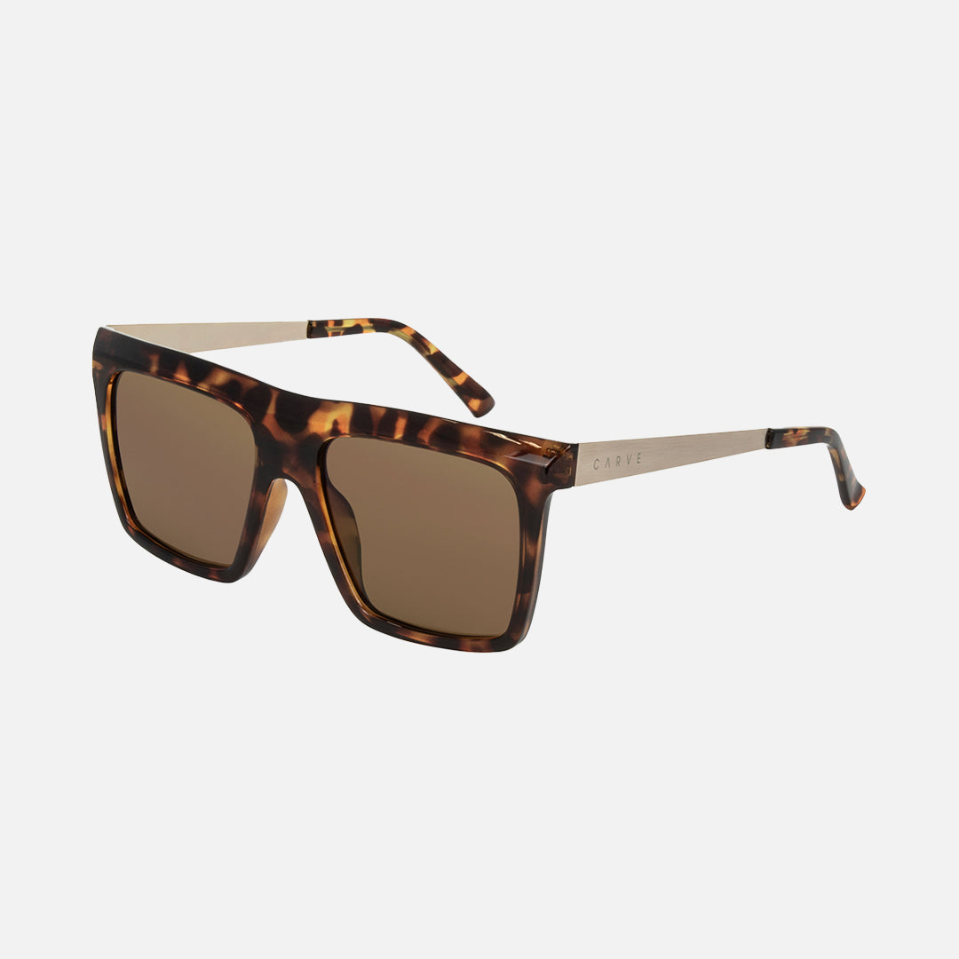 Yoshi - Gloss Tort Frame with Gold Temple Brown Sunglasses