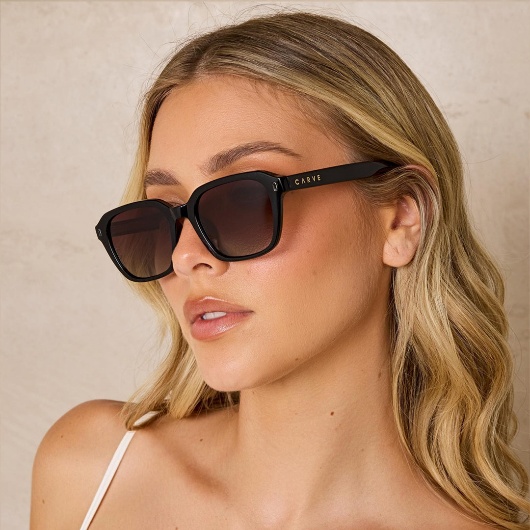 Del Ray - Gloss Black Frame with Brown Gradient Polarized Lens