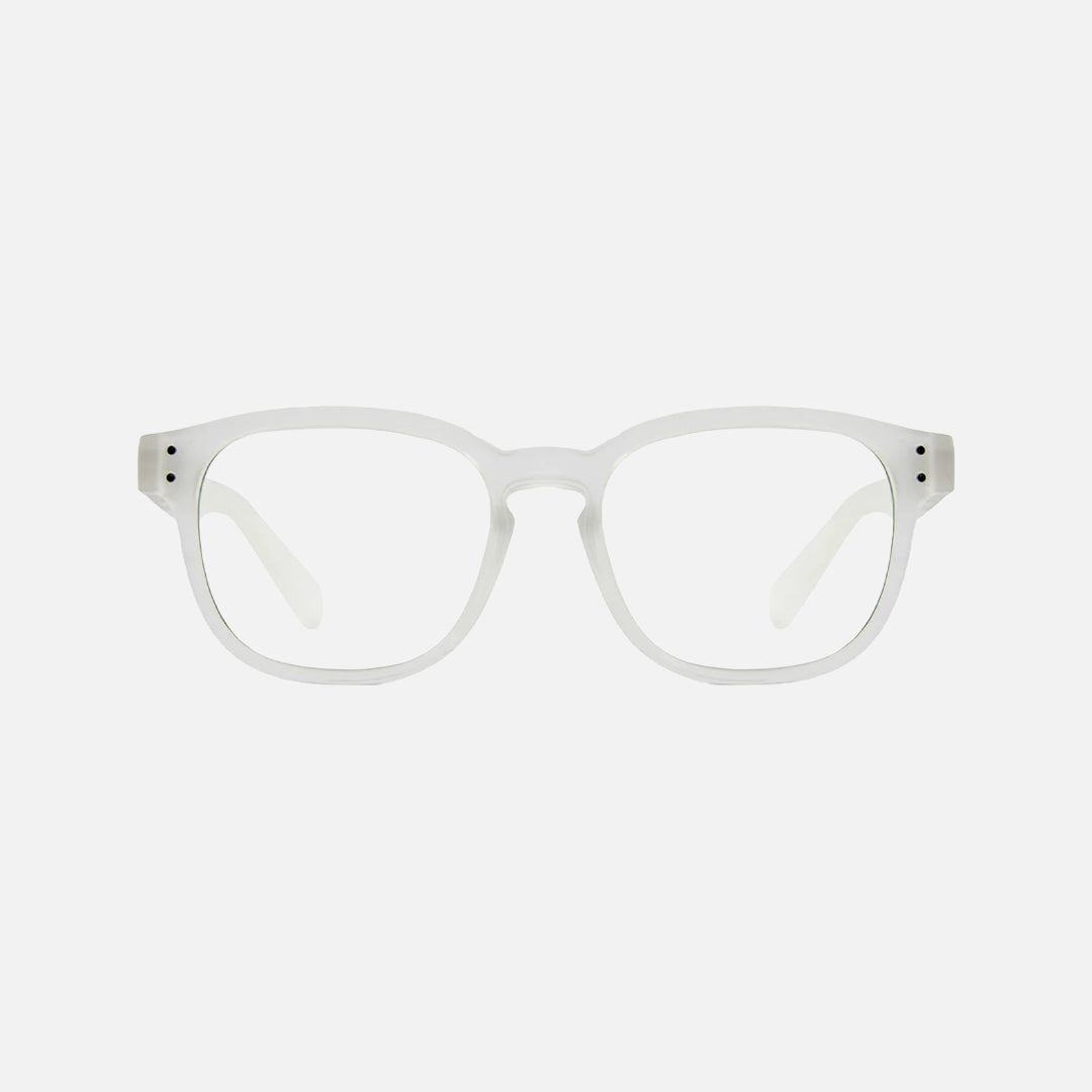Havana Jr - Blue Light Matte Translucent Clear Frame Glasses