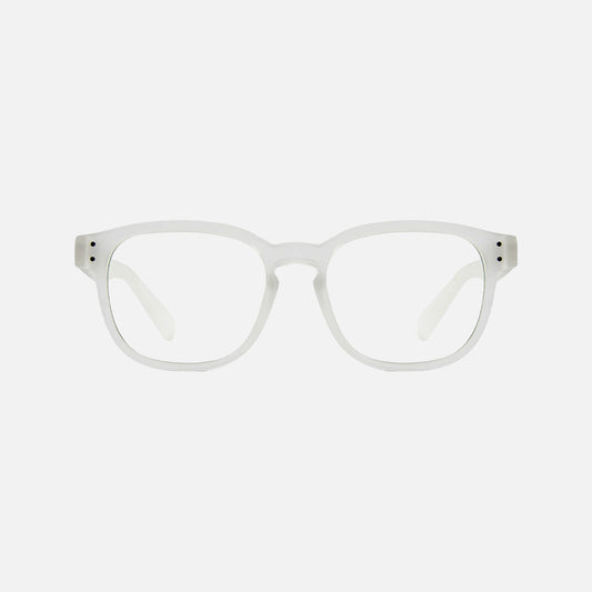 Havana Jr - Blue Light Matte Translucent Clear Frame Glasses