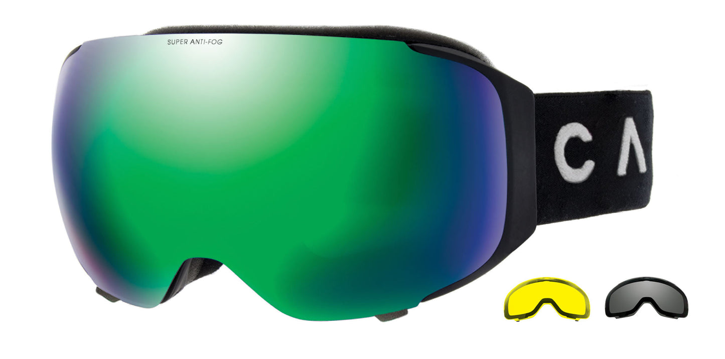 The Boss - Matt Black Frame, Grey Lens with Green Iridium & Yellow Lens with Clear Flash Coating