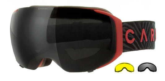The Boss - Matt Red Frame, Smoke Lens with Clear Flash coating & Yellow with Clear Flash Coating