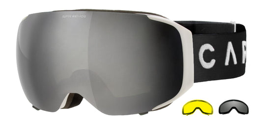 The Boss - Matt White Frame, Grey Lens with Sliver Iridium & Yellow Lens with Clear Flash Coating