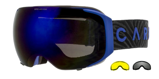 The Boss - Matt Blue Frame, Grey Lens with Blue Iridium & Yellow Lens with Clear Flash Coating
