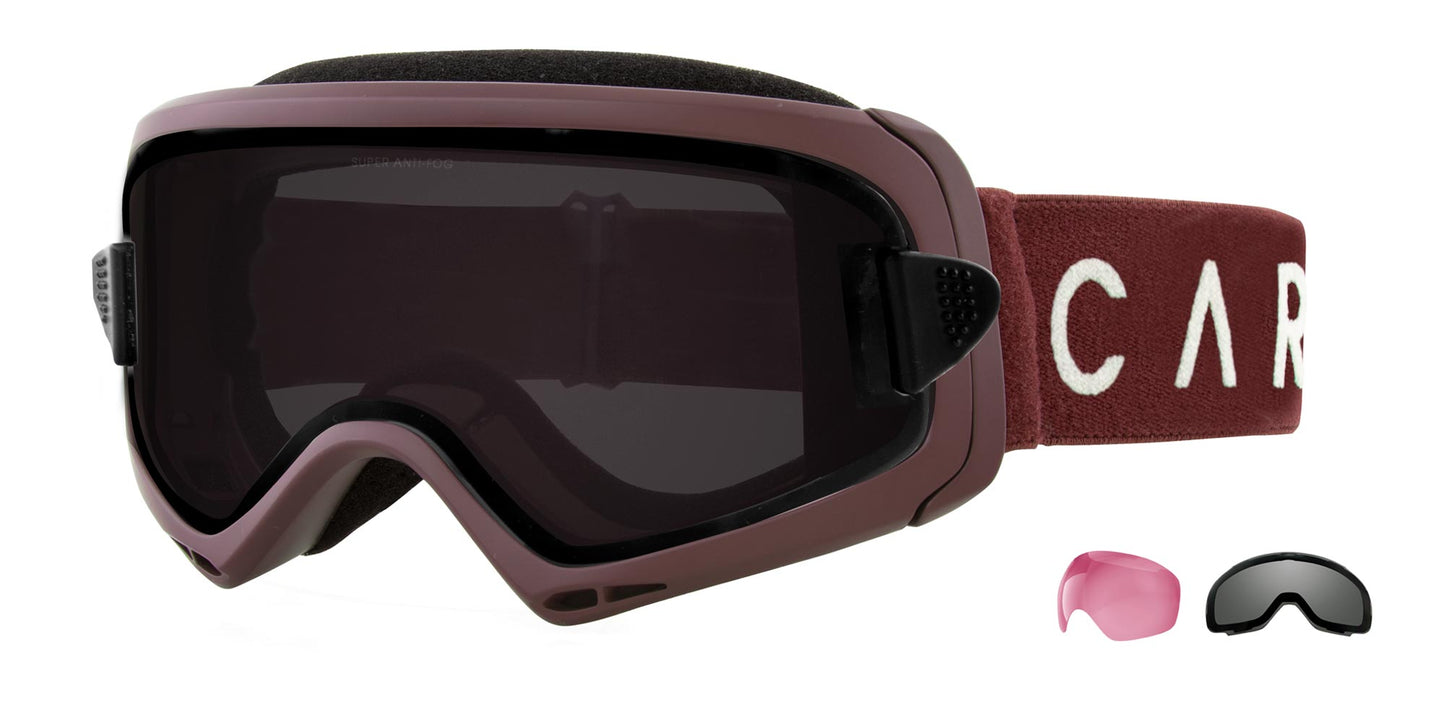Clingon - Matt Plum Frame, Rose Lens with Grey Magnetic overlay