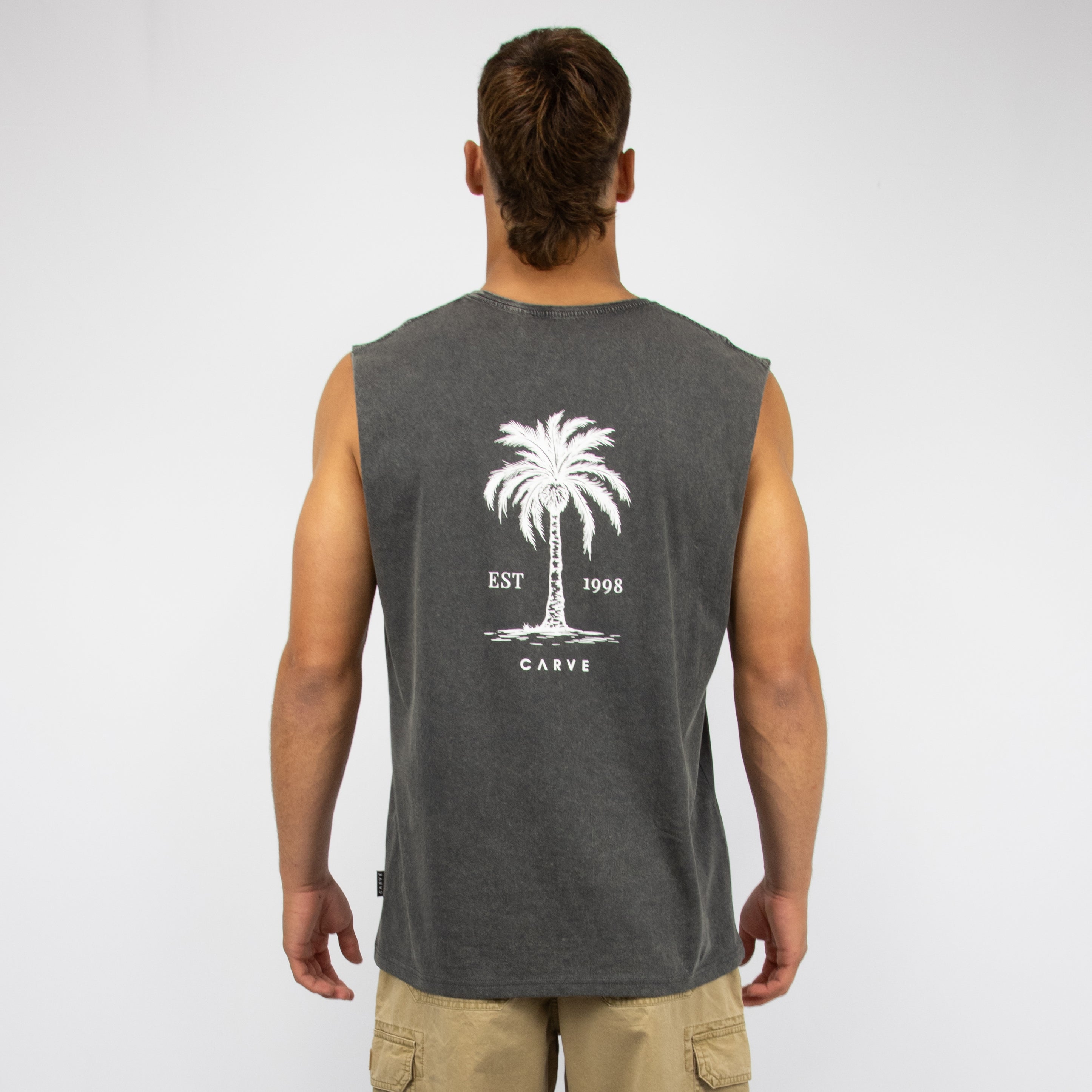 ARECA - Men's sleeveless muscle top - Charcoal