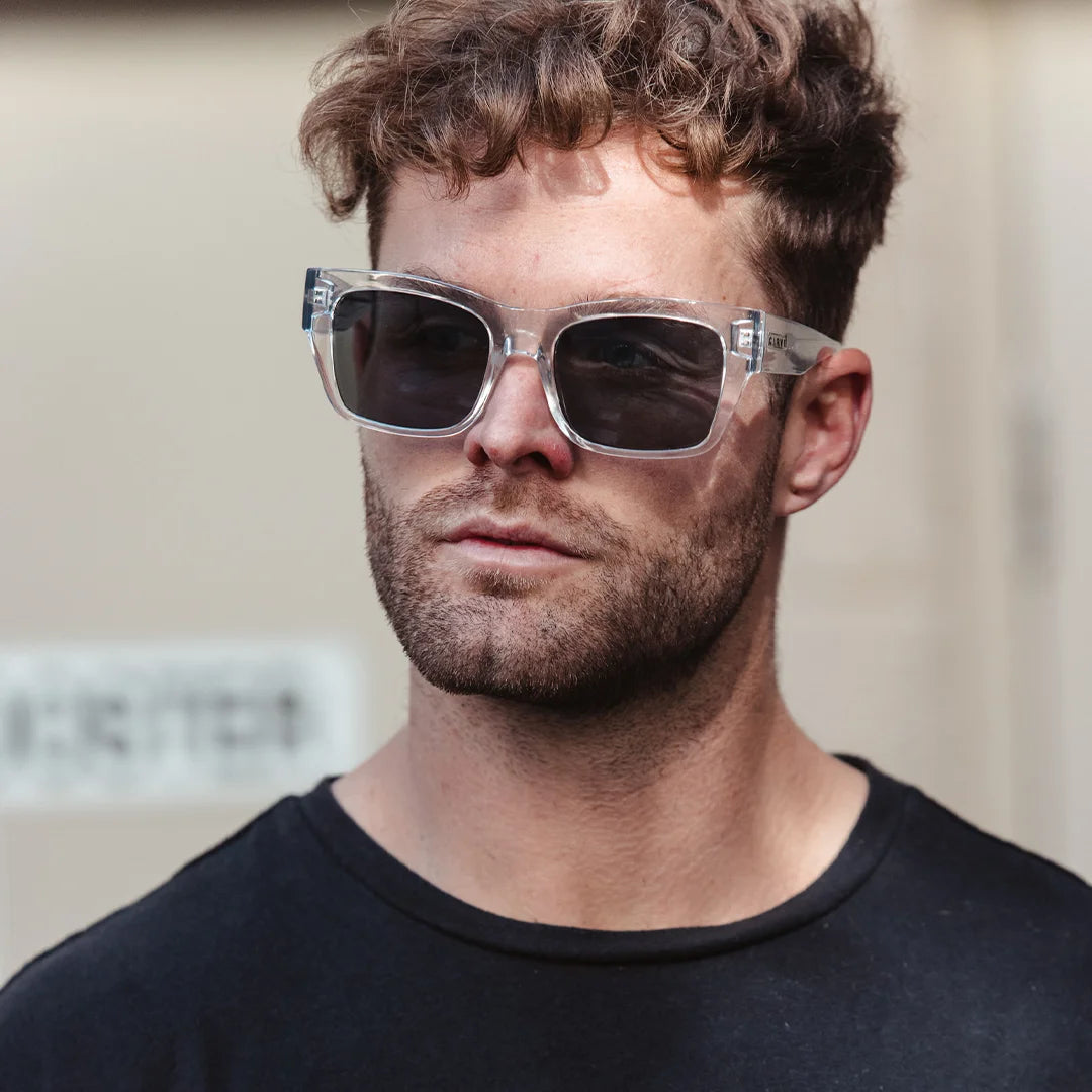 Zeus - Crystal Clear Frame with Gray Lens