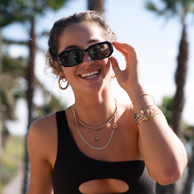 Asher - Gloss Black Frame White Grey Lens