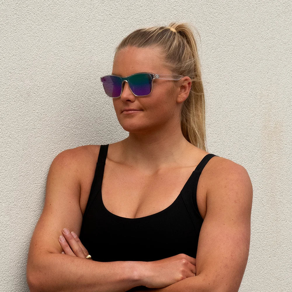 Riot - Crystal Clear Frame with Aqua Purple Iridium Lens