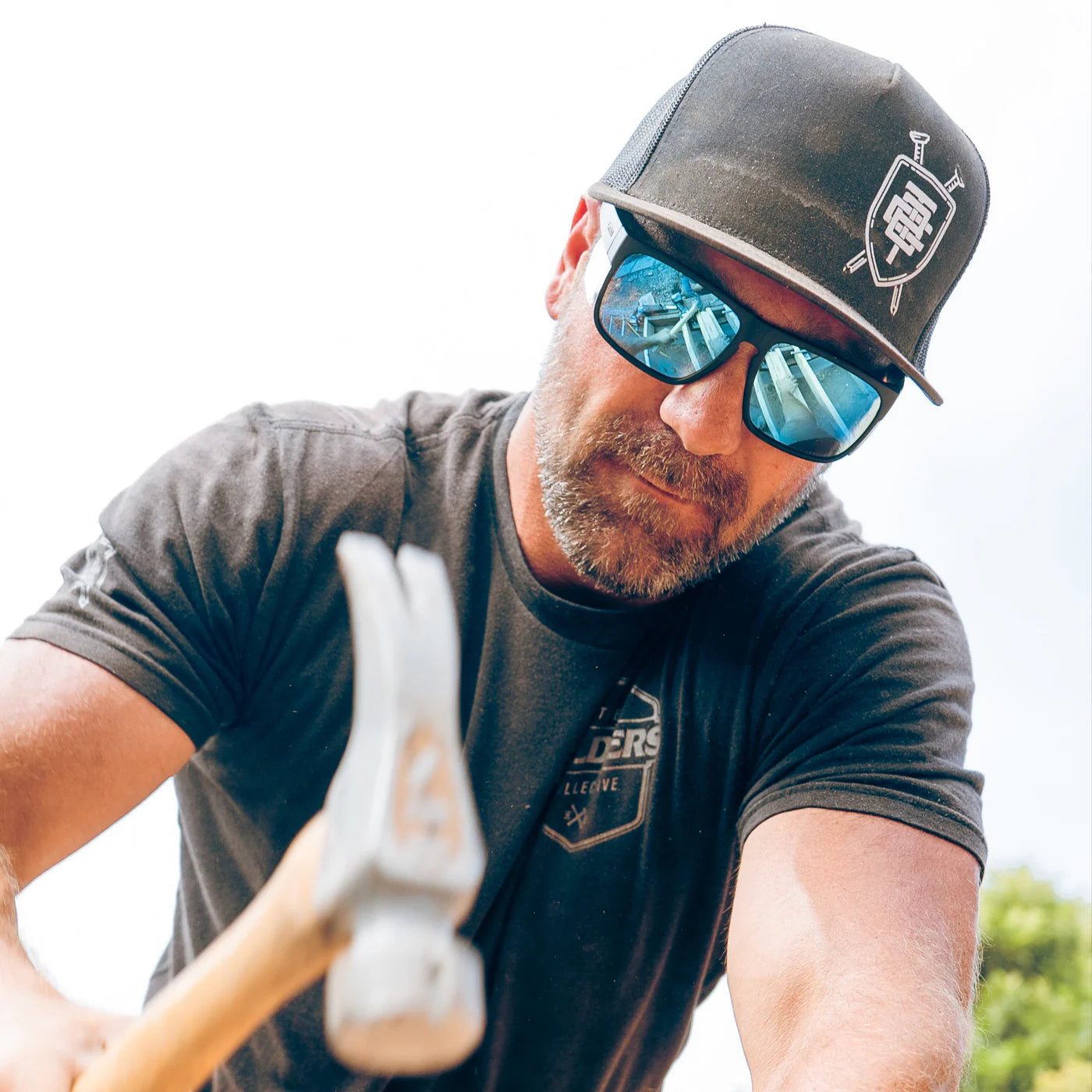 Vendetta Z87 - Safety Matte Black Frame with Polarized Blue Iridium Lens