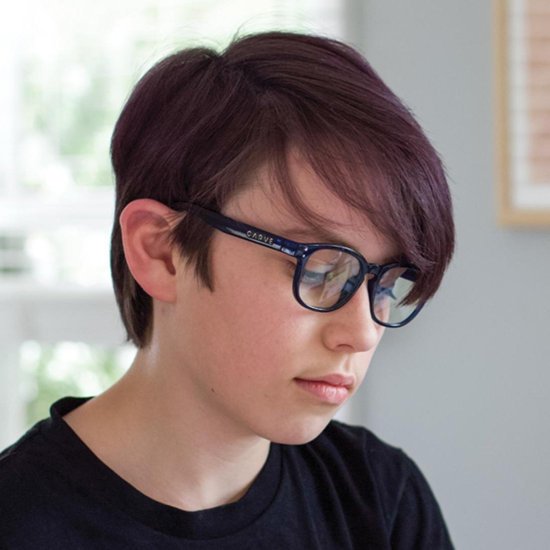 Havana Jr - Blue Light Glasses Matte Translucent Navy Frame