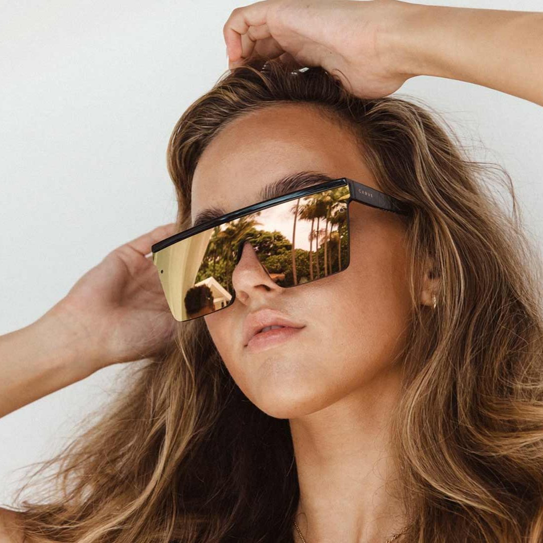 Muse - Gloss Black with Pink Iridium Lens