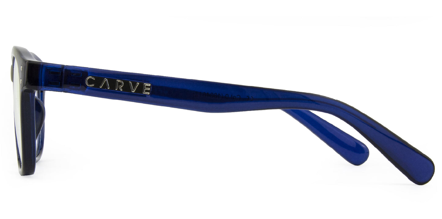 Havana Jr - Blue Light Matte Translucent Navy Frame Glasses