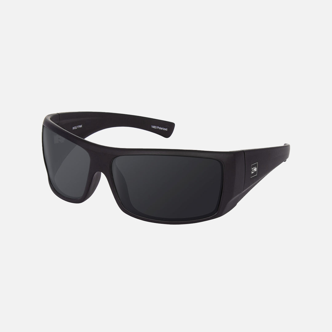 Wolfpak - Matte Black Frame Gray Injected Polarized Sunglasses