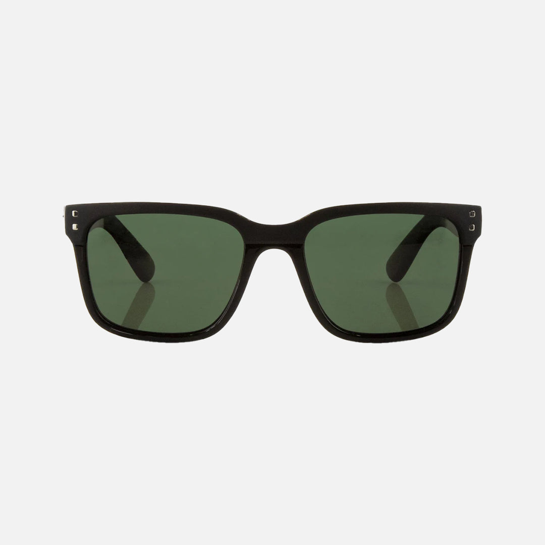 Rivals - Gloss Black Frame Green Polarized Sunglasses