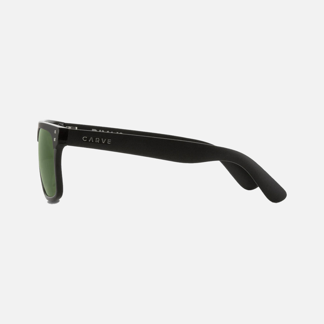 Rivals - Gloss Black Frame Green Polarized Sunglasses