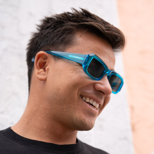 Asher - Gloss Crystal Cyan Frame Gray Lens