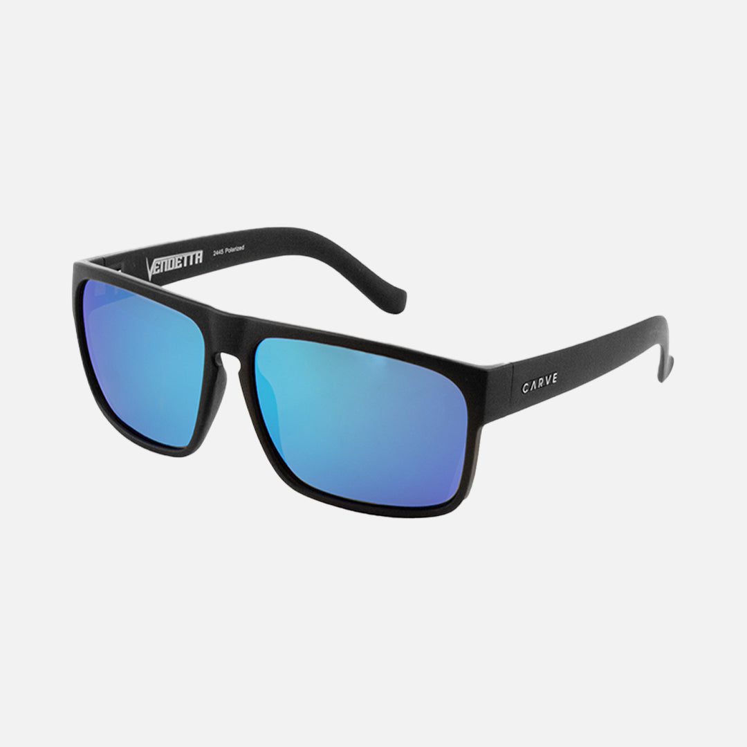 Vendetta - Matte Black Gray Frame Injected Polarized Blue Iridium Lens