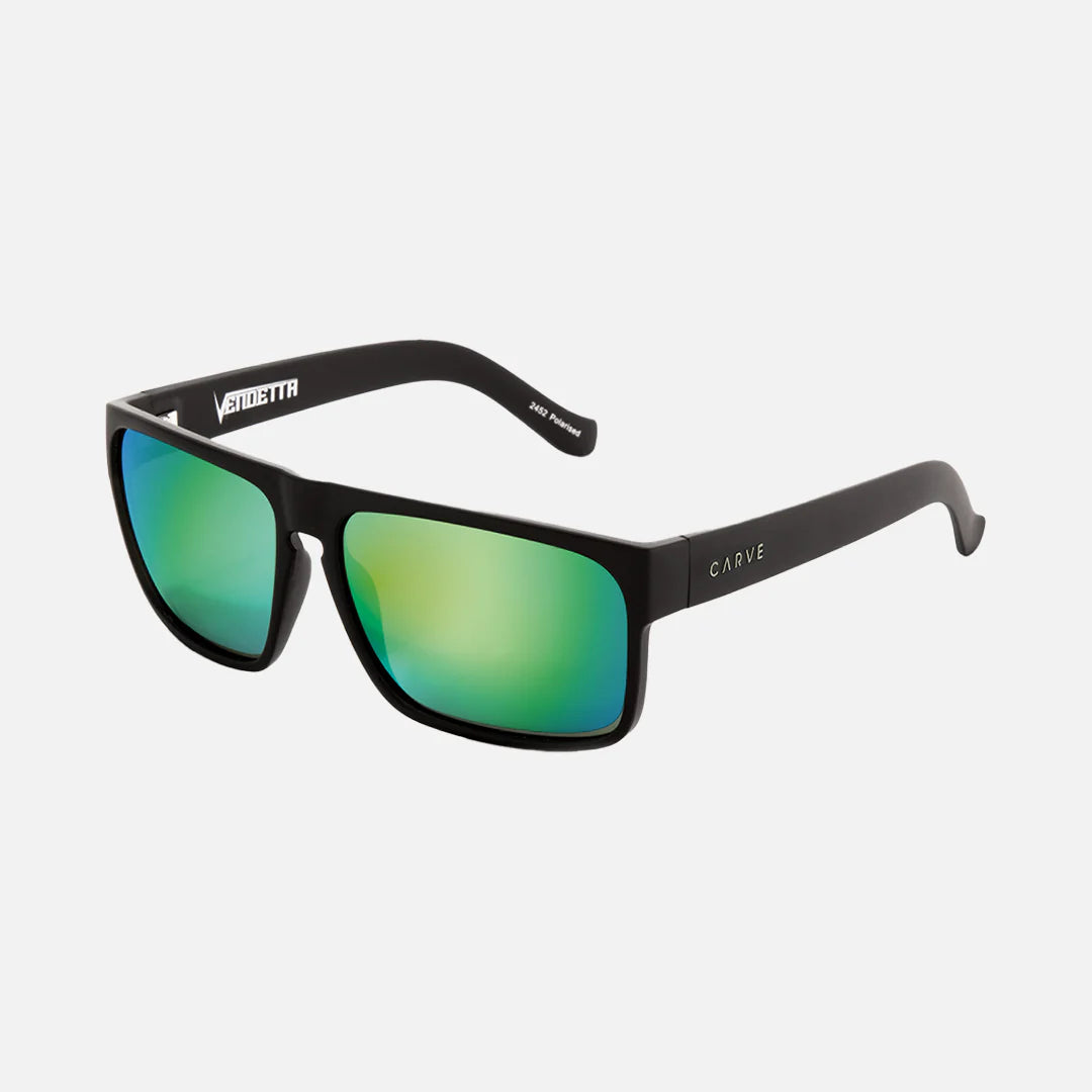 Vendetta - Matte Black Frame with Green Iridium Polarized Lens
