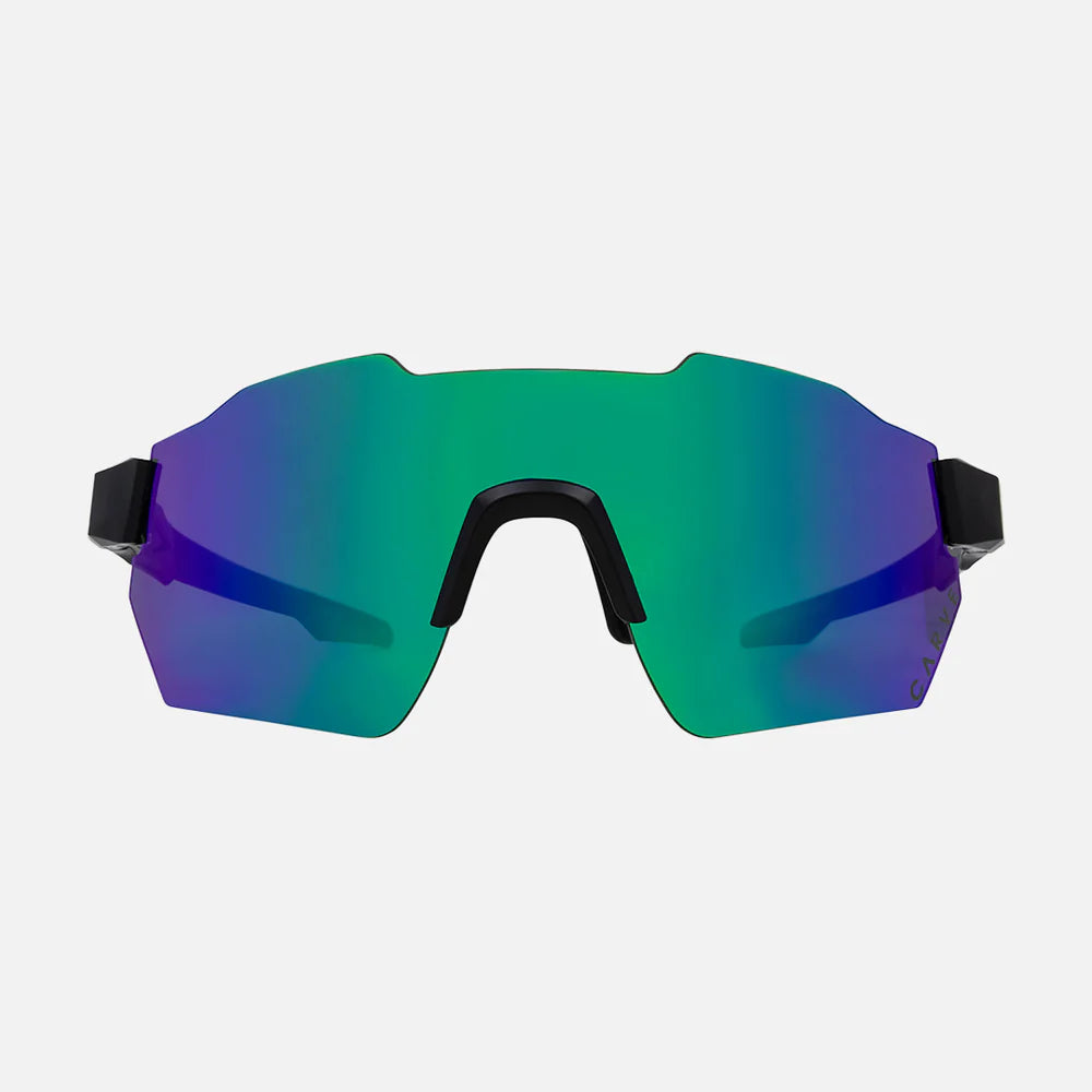 Level Up - Matte Black with Green Iridium Lens