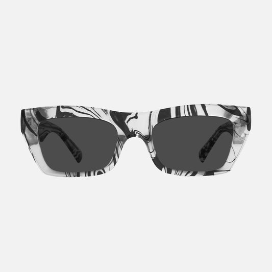 Solis - Gloss Crystal Clear Swirl Frame Gray Lens