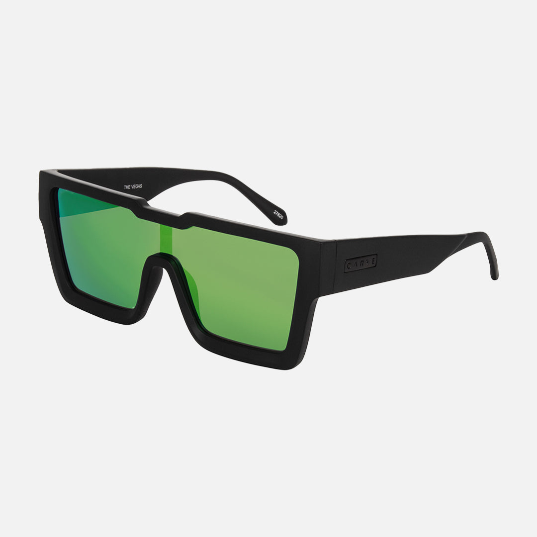 The Vegas -  Matt Black Grey Green Blue Iridium Lens