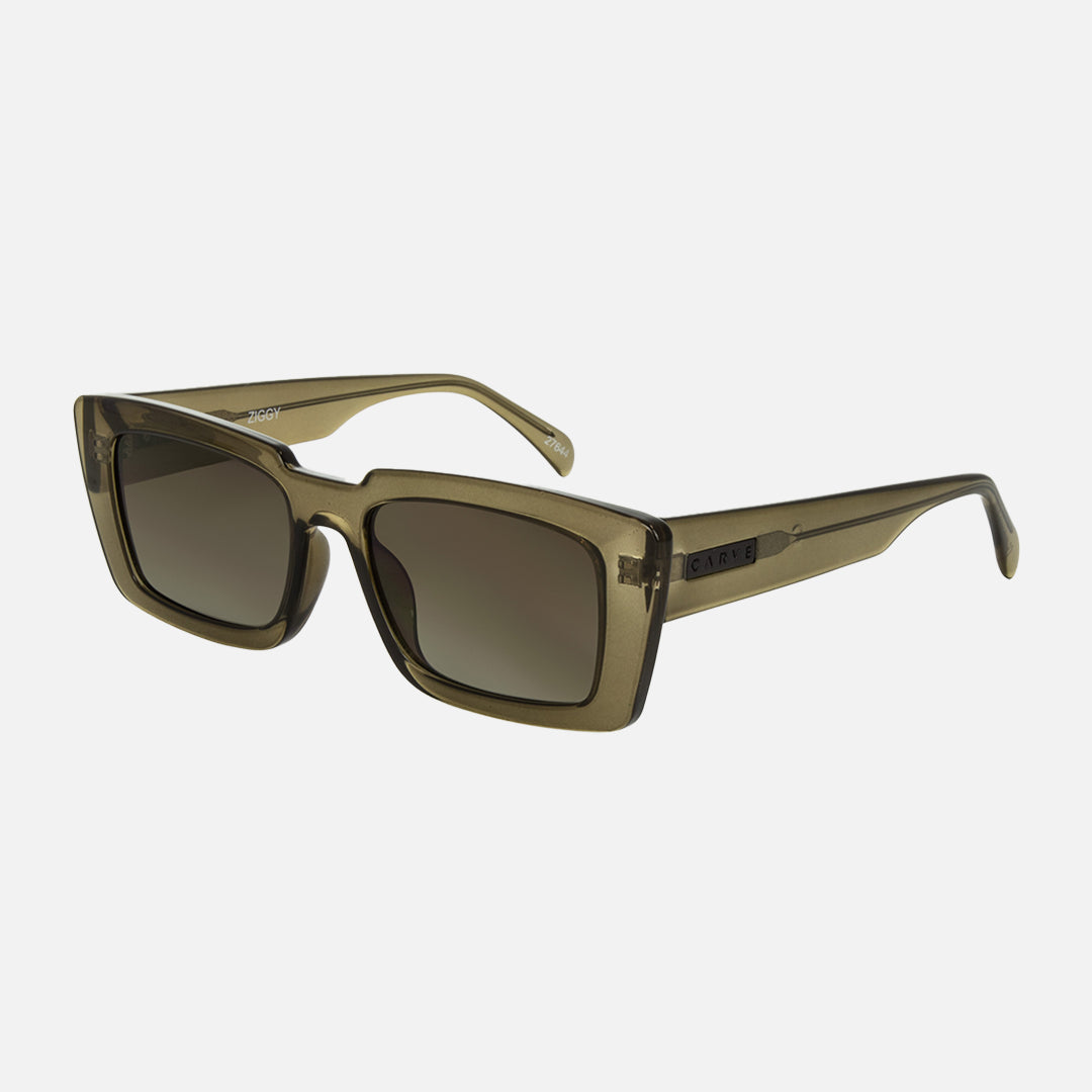 Ziggy - Crystal Olive Leaf Brown Gradient Lens