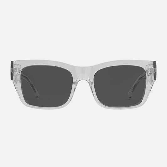 Zeus - Crystal Clear Frame Gray Lens