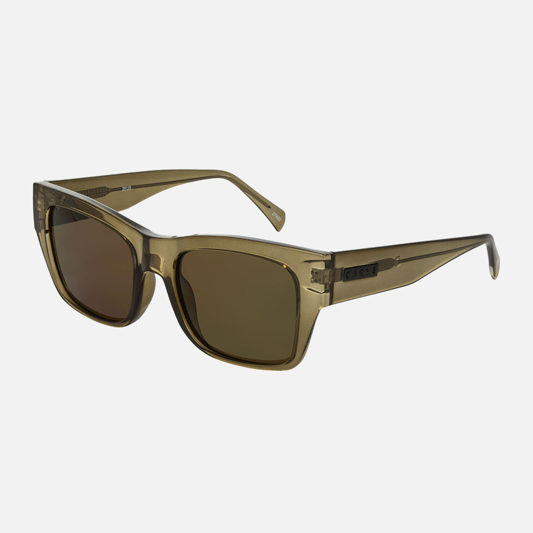 Zeus - Gloss Crystal Frame Olive Leaf Brown Lens