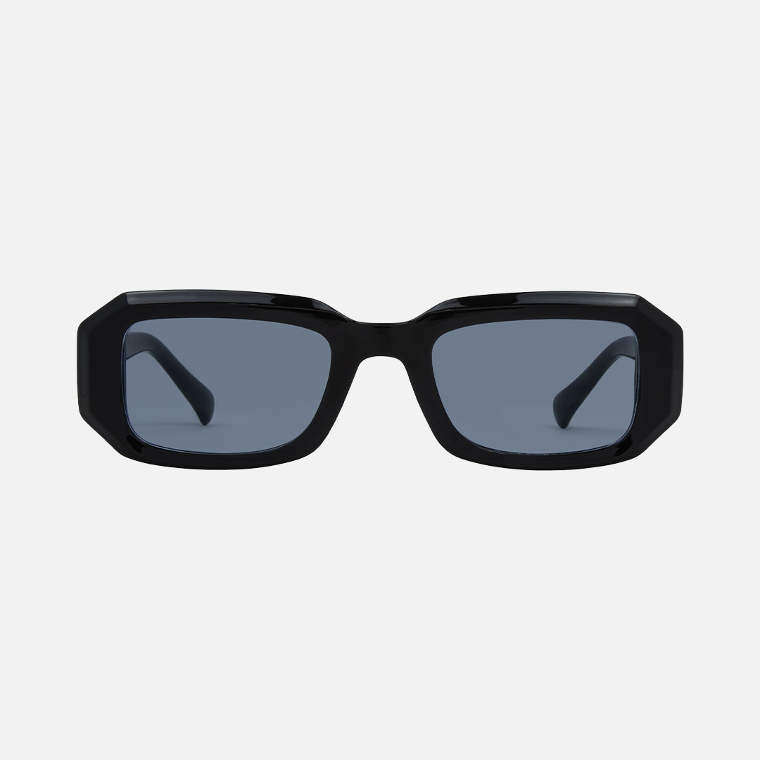 Asher - Gloss Black Frame Tinted Blue Lens