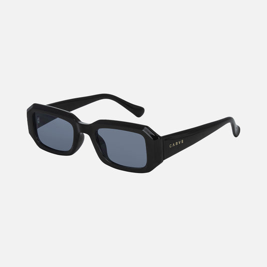 Asher - Gloss Black Frame Tinted Blue Lens