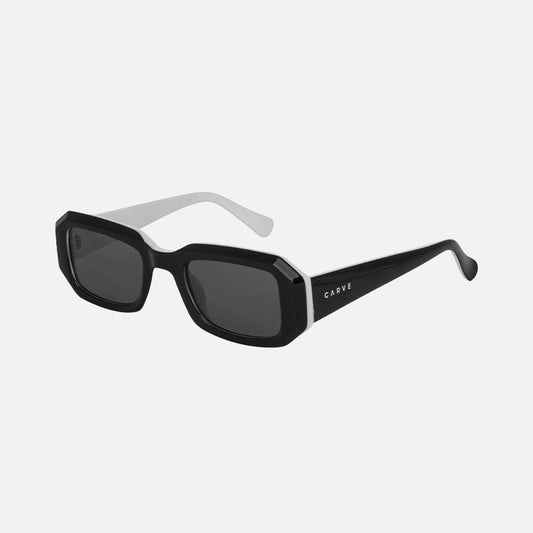 Asher - Gloss Black + White / Grey Lens