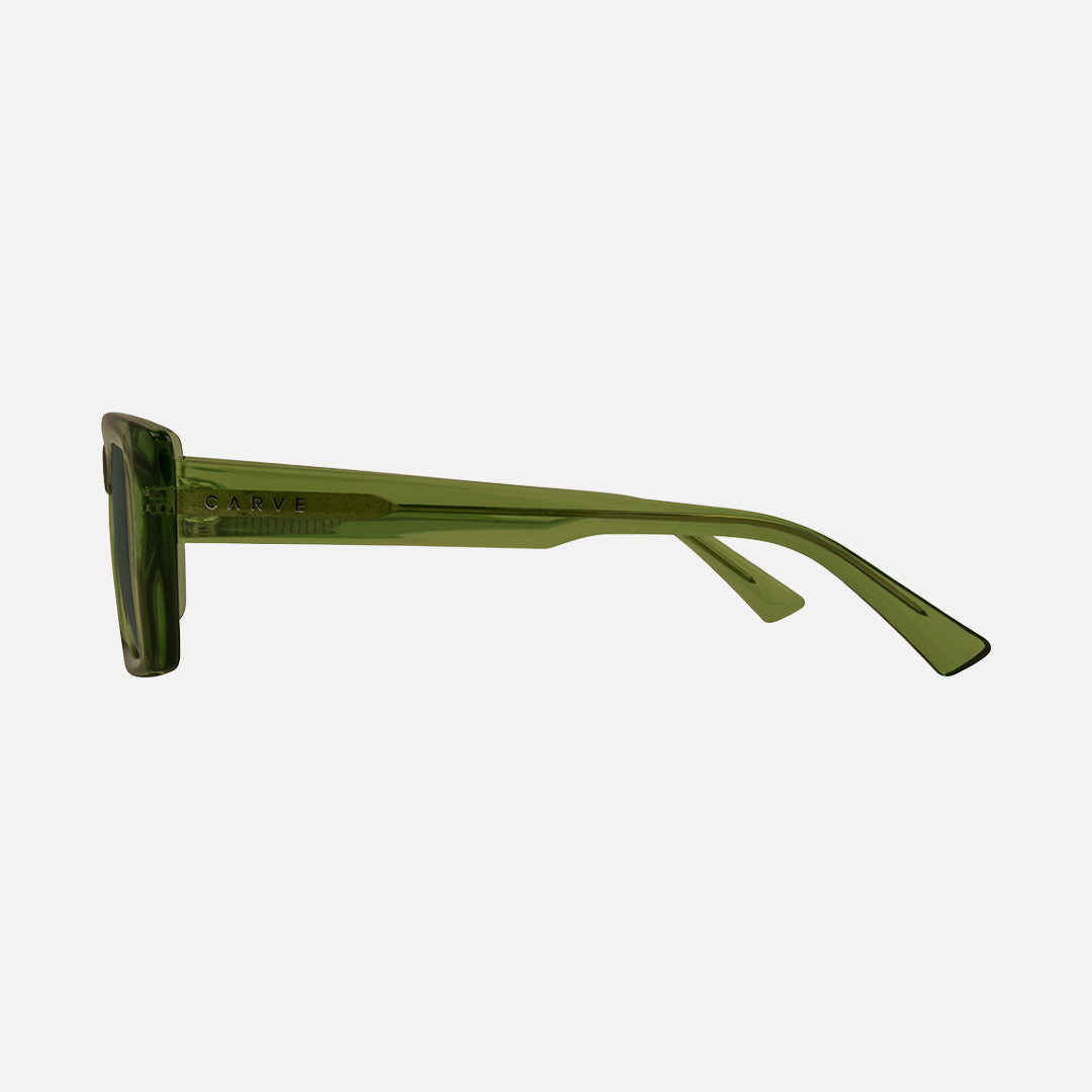 Hey Ho - Gloss Crystal Olive Leaf Frame Green Lens