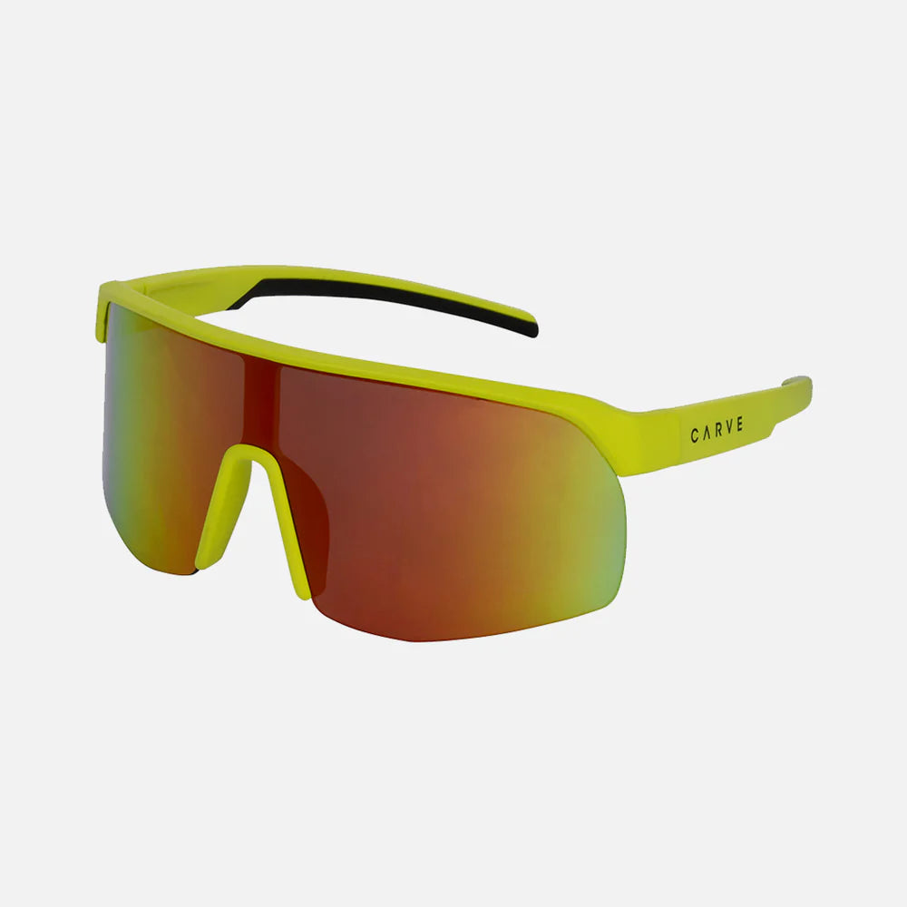 Velocity - Matte Fluro Yellow with Gray Red Iridium Lens